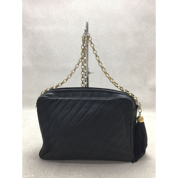 Chanel Leather Coco Mark Tassel Chain Shoulder Bag - Picture 3 of 7